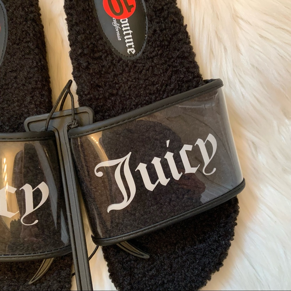 Juicy Couture Saga Fuzzy Slides Shoes - NWT - Size 10 - Picture 5 of 11